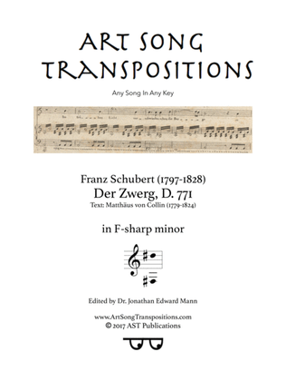 SCHUBERT: Der Zwerg, D. 771 (transposed to F-sharp minor)