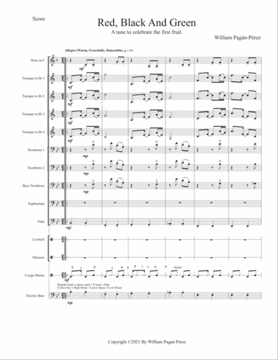 Red, Black And Green Red, Black And Green Large Ensemble scores gallery preview page 2