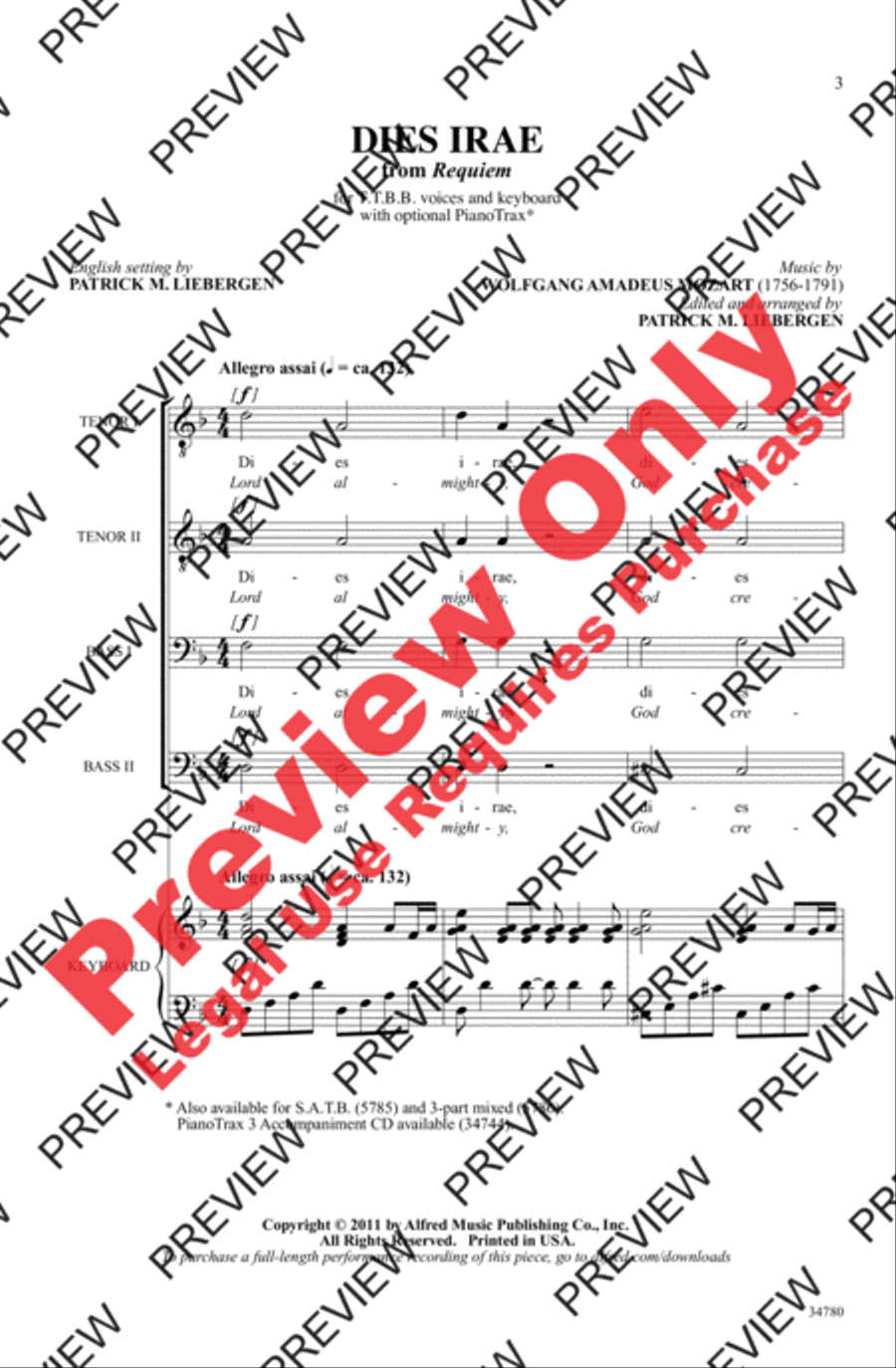 Dies Irae (from Requiem) Men's Choir scores gallery preview page 3
