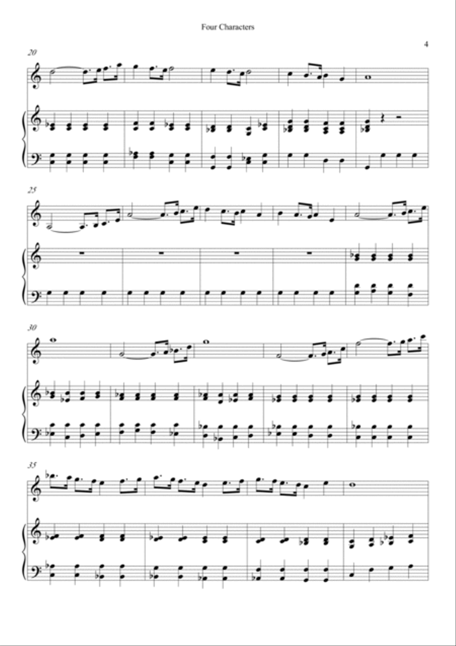 Four Characters Clarinet Solo scores gallery preview page 6