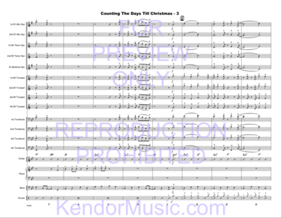 Counting The Days Till Christmas (Full Score) Jazz Ensemble scores gallery preview page 4