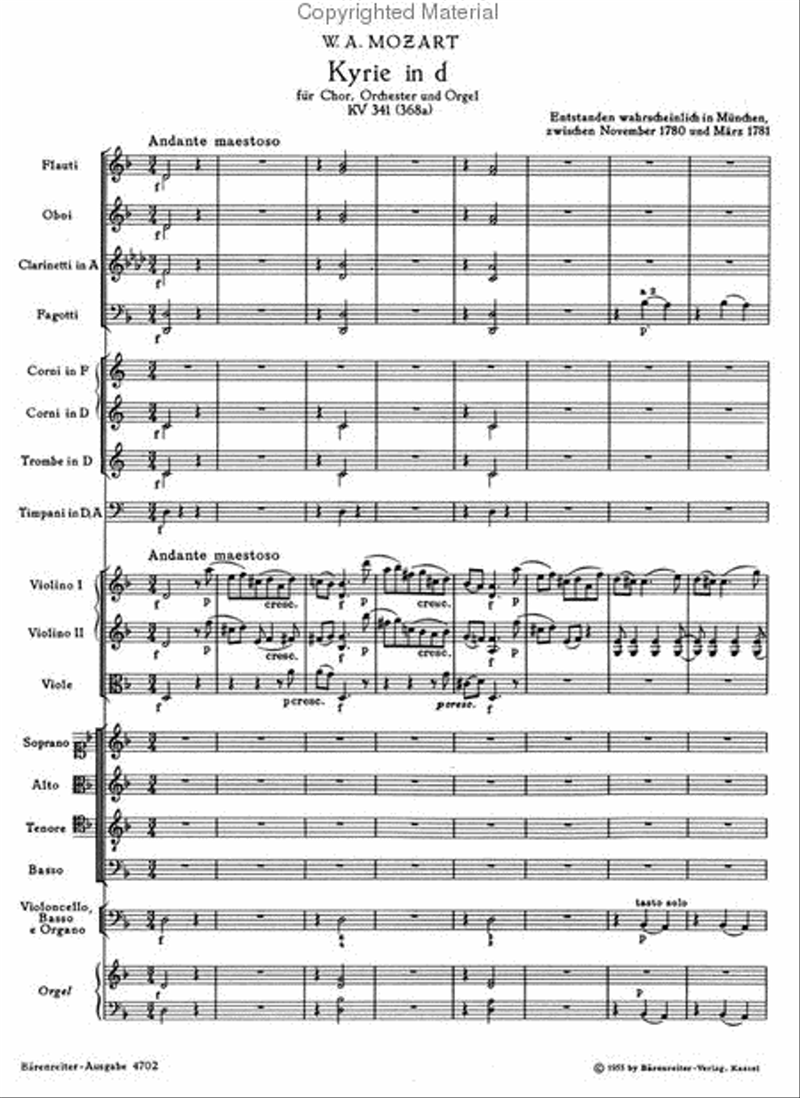 Kyrie d minor, KV 341 (368a) Organ scores gallery preview page 2