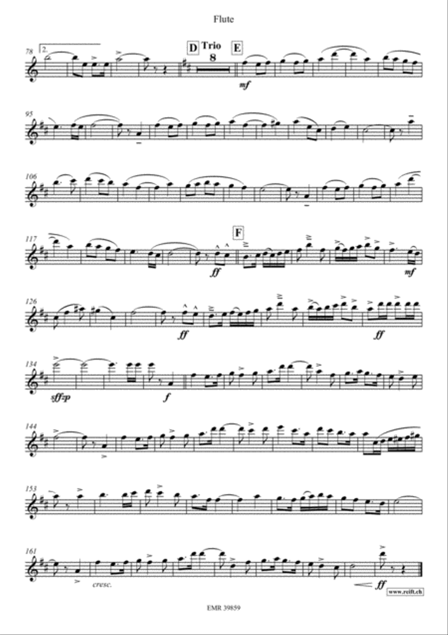 10 Greatest Famous Marches Flute Solo scores gallery preview page 6