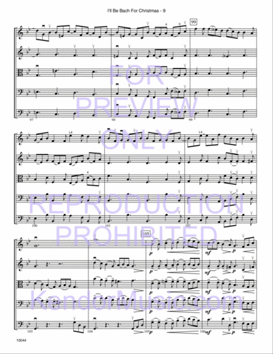 I'll Be Bach For Christmas (Full Score) String Orchestra scores gallery preview page 10