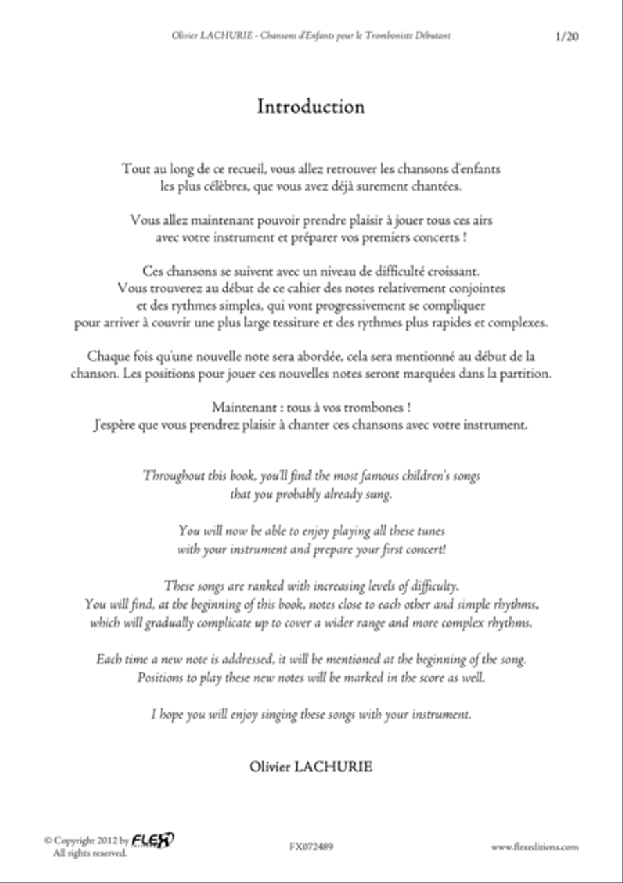 Children's Songs for the Young Trombonist Trombone scores gallery preview page 2