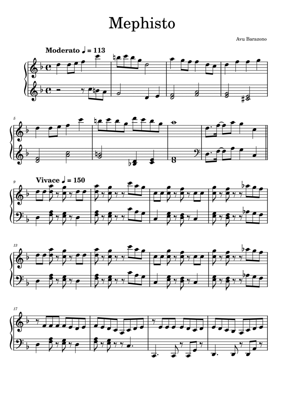 Mephisto Mephisto Piano, Vocal, Guitar scores gallery preview page 1