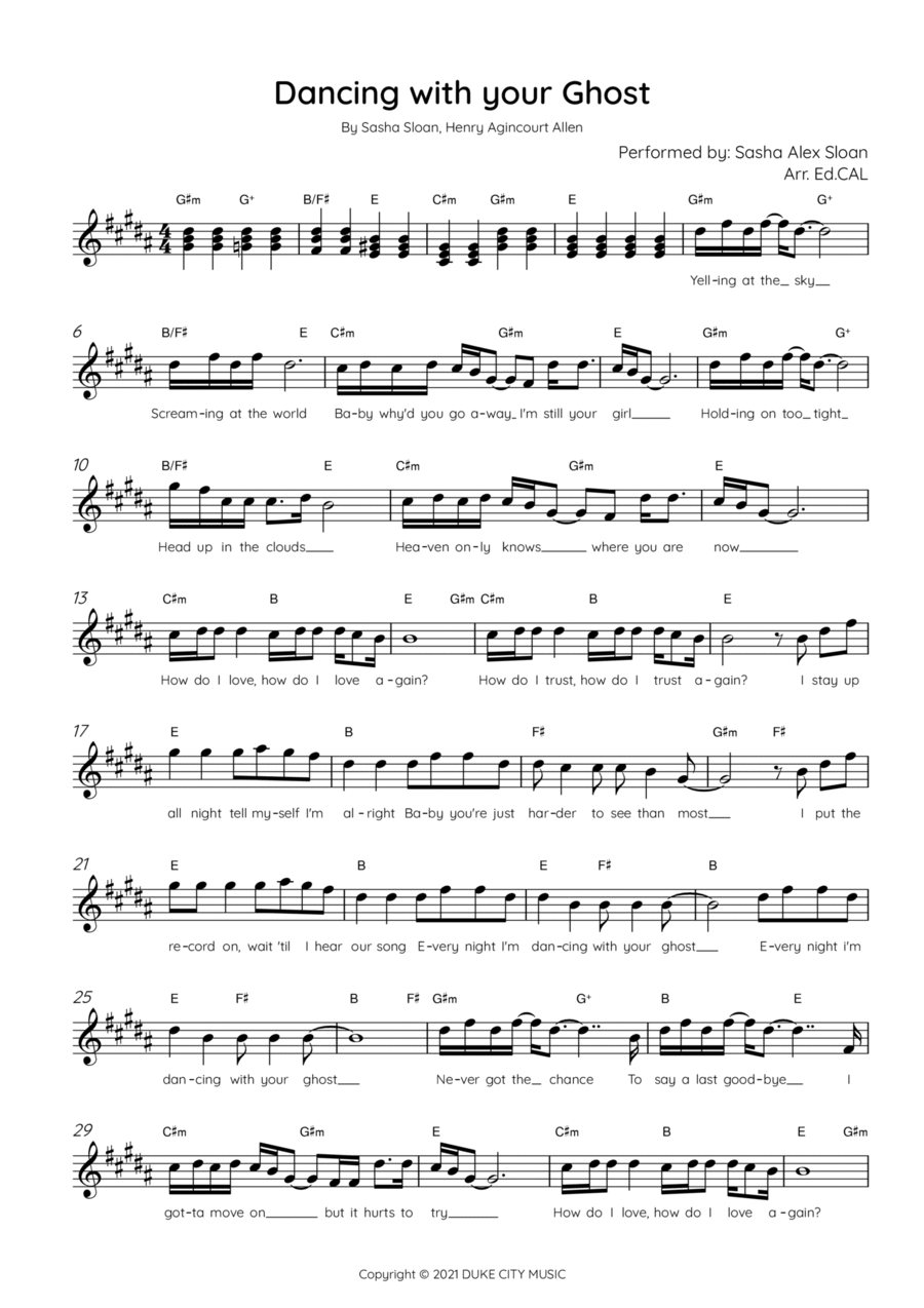 Dancing With Your Ghost Piano scores gallery preview page 1