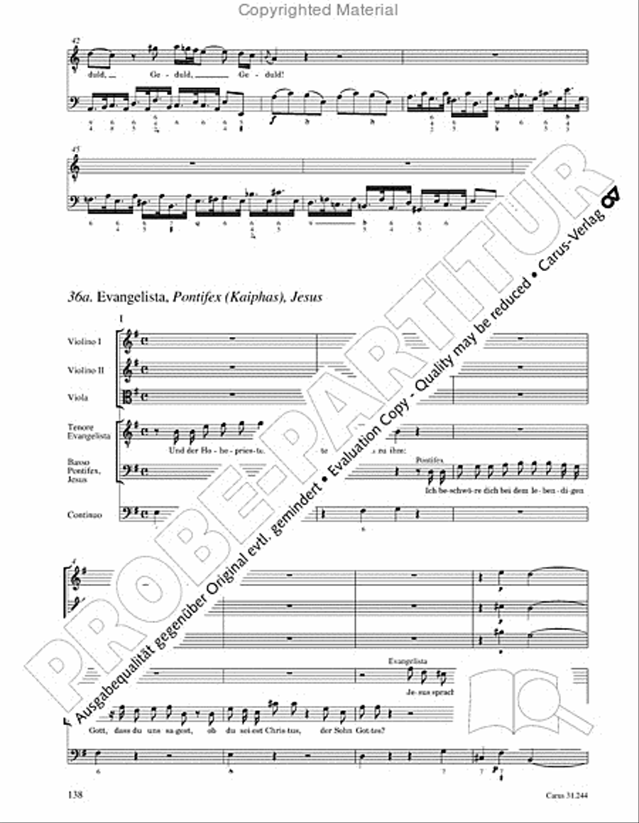 St. Matthew Passion (Matthaus-Passion) 4-Part scores gallery preview page 140