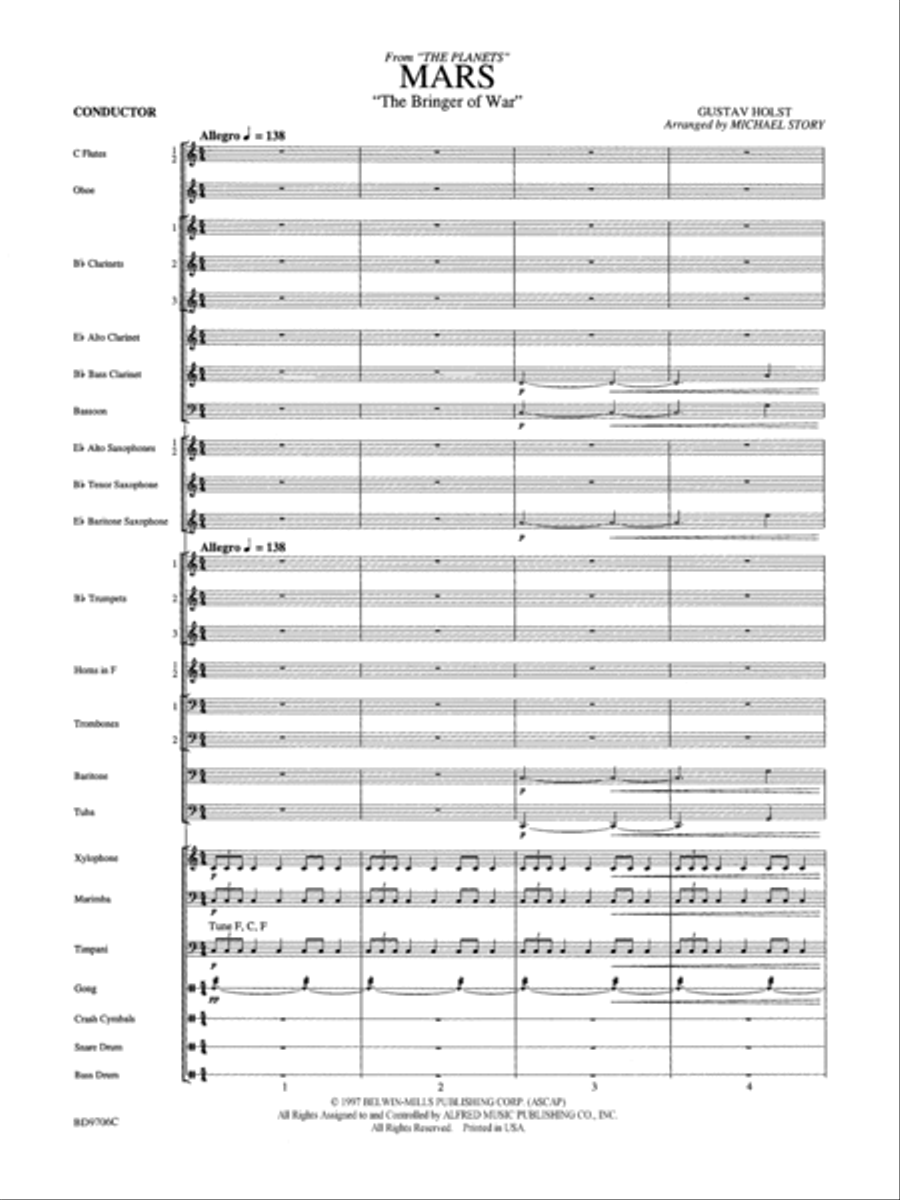 Mars (The Bringer of War, from The Planets) Concert Band scores gallery preview page 3