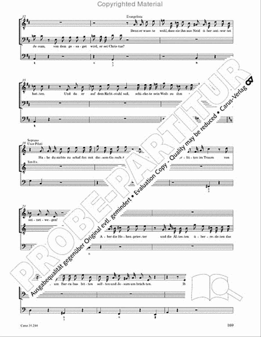St. Matthew Passion (Matthaus-Passion) 4-Part scores gallery preview page 171