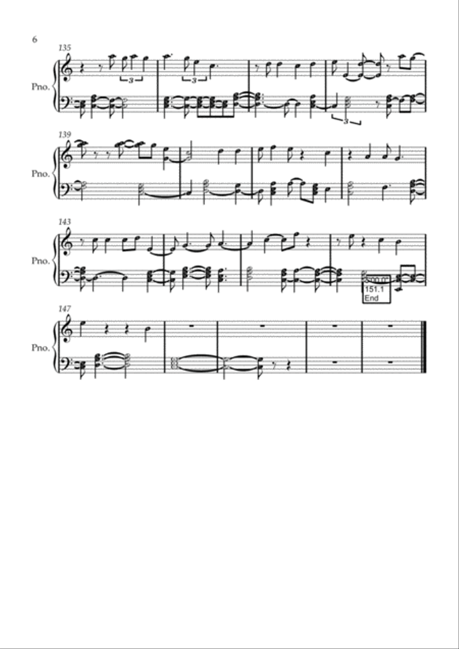 A Thousand Hallelujahs / I (we) Exalt Thee Easy Piano scores gallery preview page 6