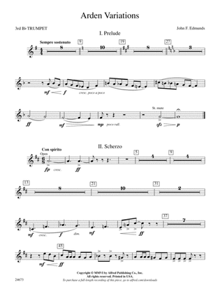 Arden Variations: 3rd B-flat Trumpet