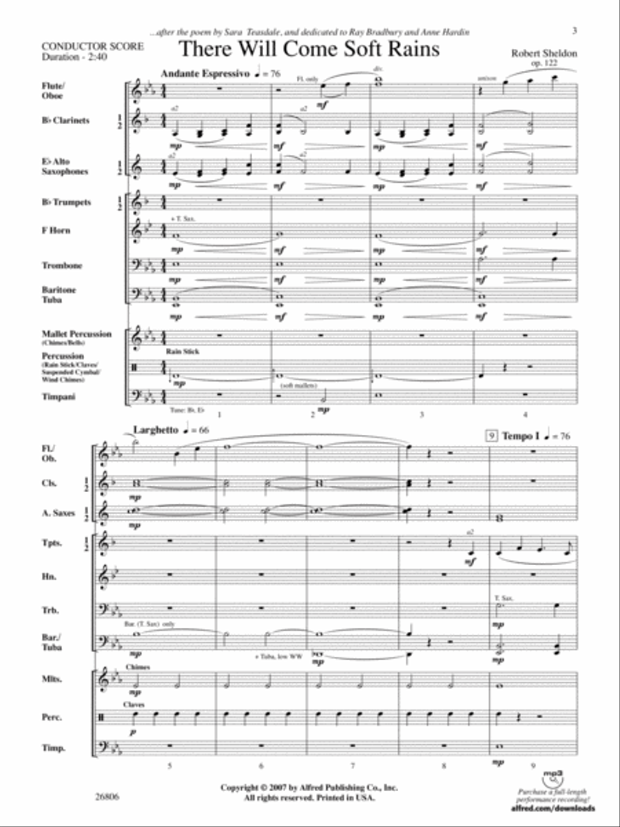 There Will Come Soft Rains: Score Concert Band scores gallery preview page 3