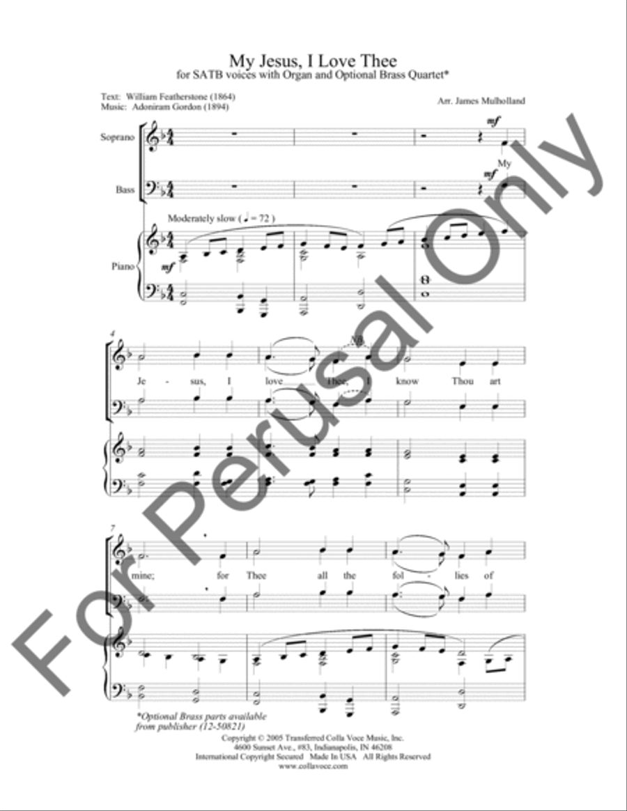 My Jesus, I Love Thee (Choral Score) 4-Part scores gallery preview page 2