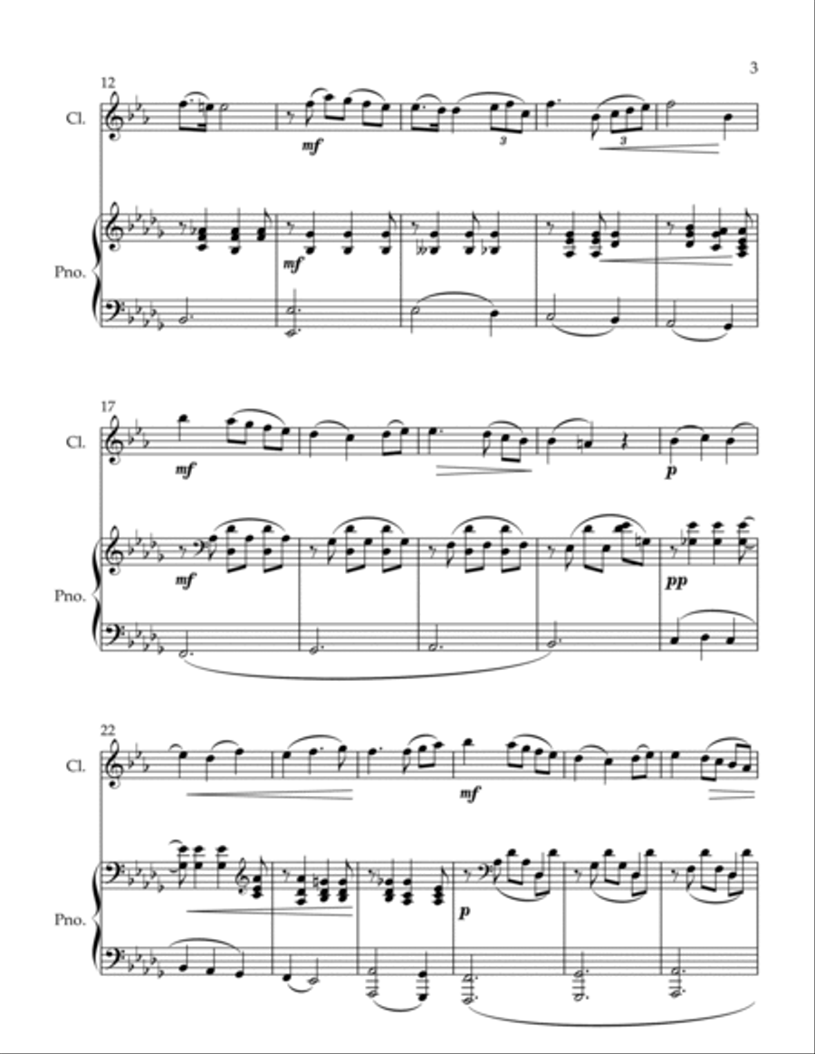 Romanesca Clarinet Solo scores gallery preview page 3