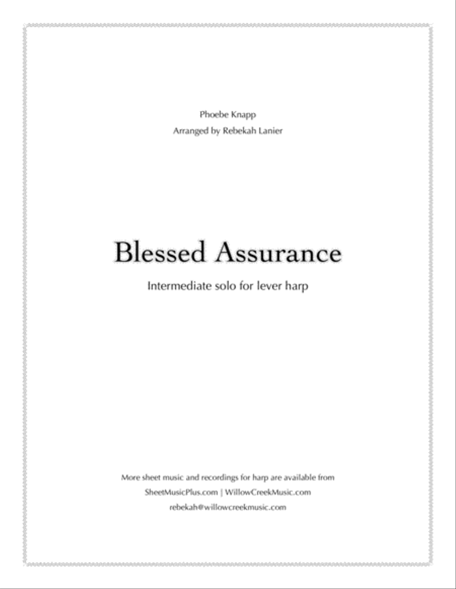 Blessed Assurance - intermediate lever harp solo Celtic Harp scores gallery preview page 1