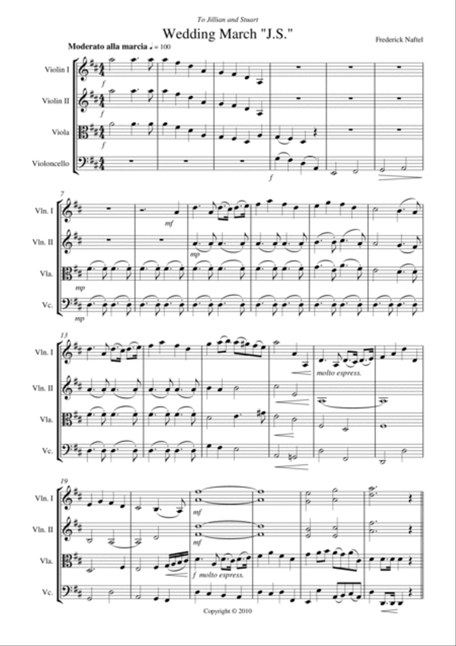 Wedding March Wedding March String Quartet scores gallery preview page 2
