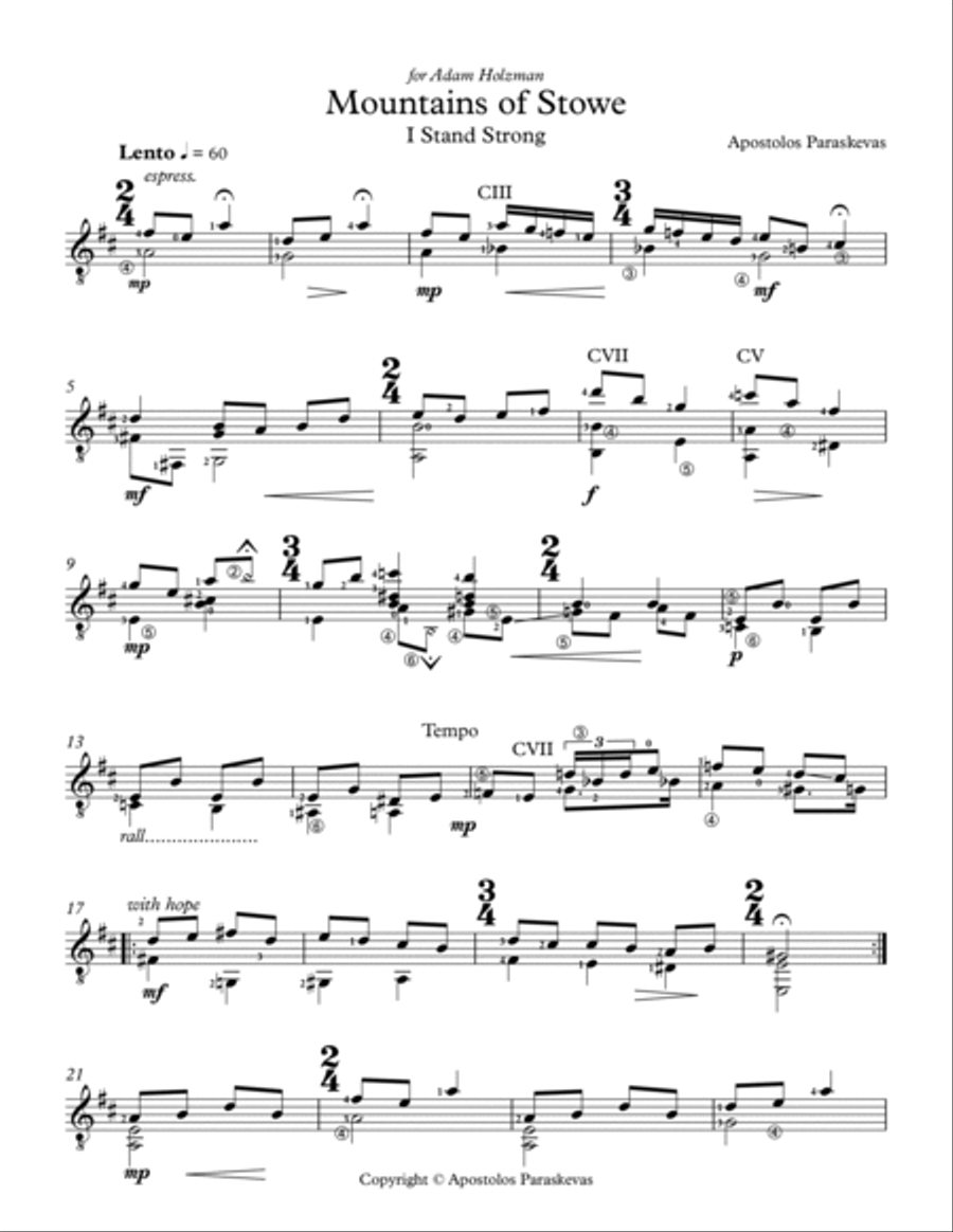 Mountains of Stowe Classical Guitar scores gallery preview page 4