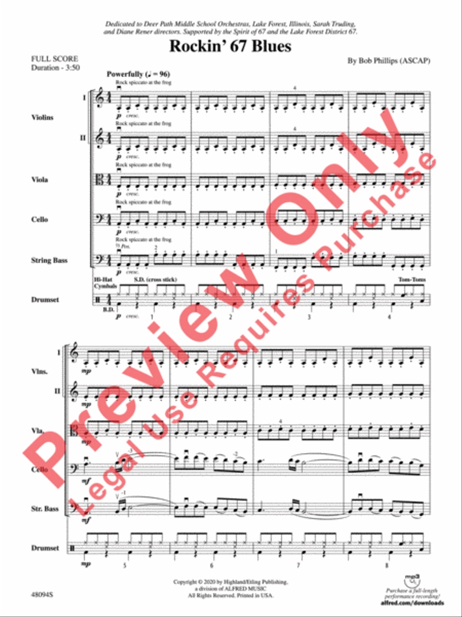 Rockin' 67 Blues String Orchestra scores gallery preview page 4