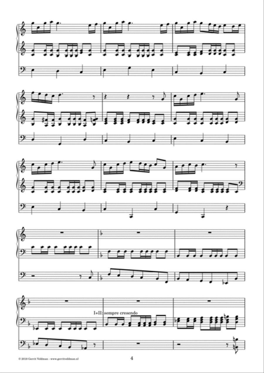 Het Wilhelmus (bolero, version in F Major) Organ Solo scores gallery preview page 4
