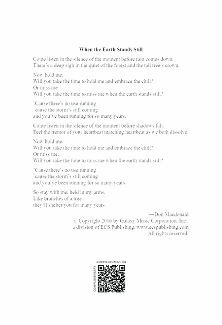 When the Earth Stands Still 4-Part scores gallery preview page 2