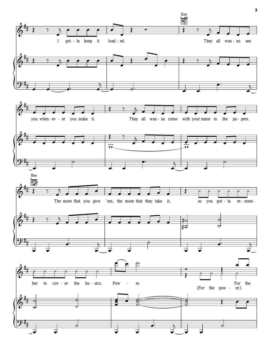 Power Of The Empire Power Of The Empire Piano, Vocal, Guitar scores gallery preview page 3