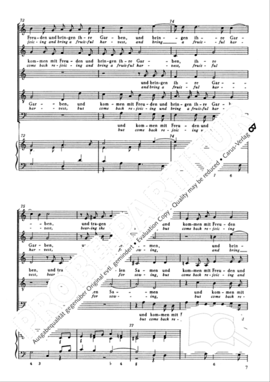 He who weeping soweth (Die mit Tranen saen) SSATB scores gallery preview page 8