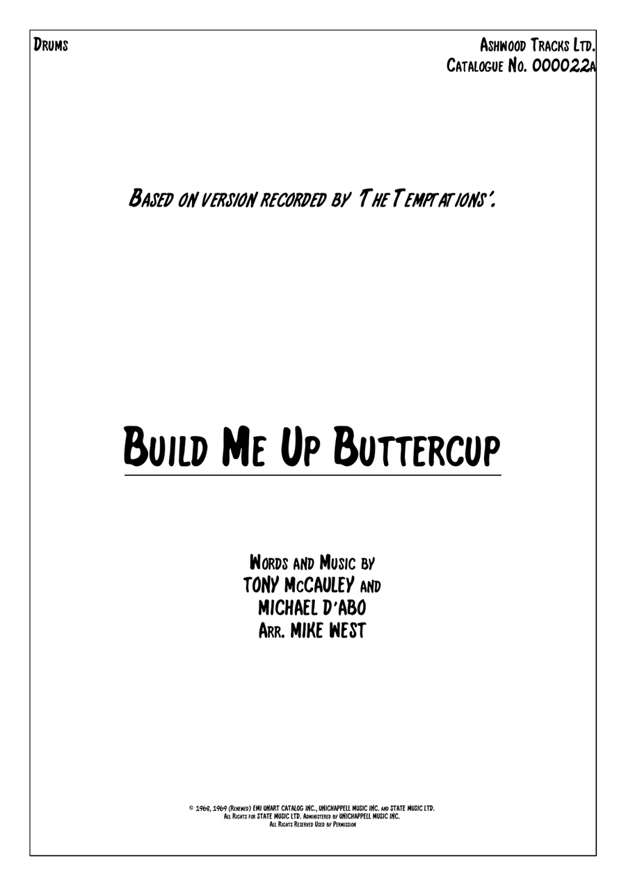 Build Me Up, Buttercup Drum Set scores gallery preview page 1