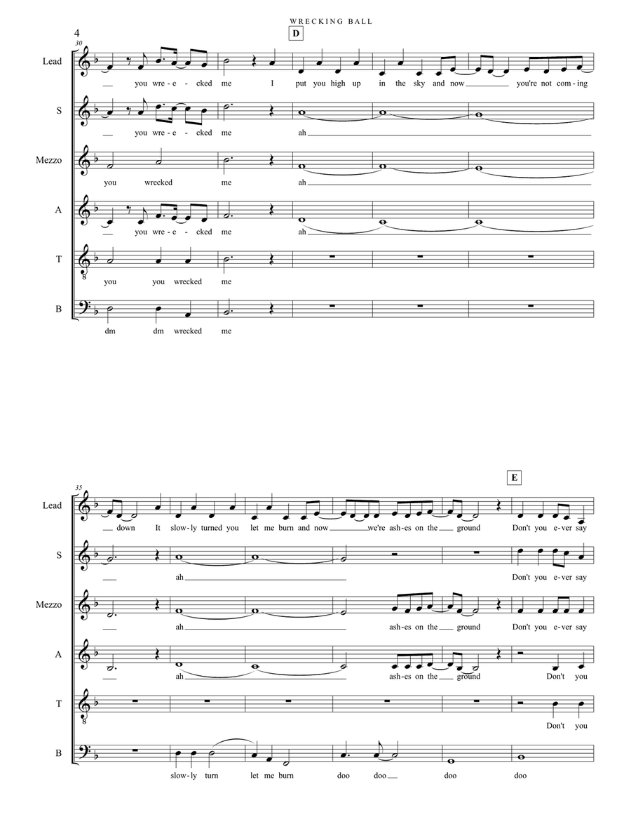Wrecking Ball 4-Part scores gallery preview page 4