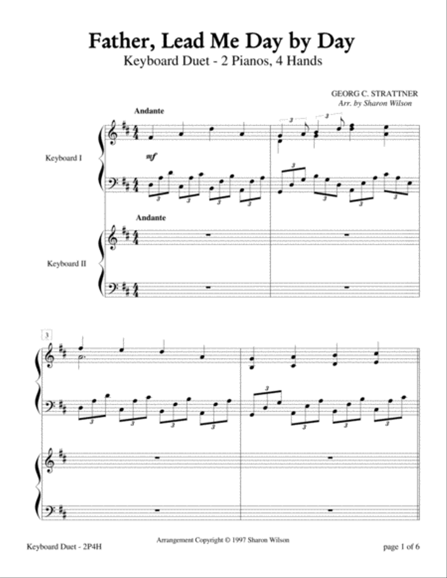 Father, Lead Me Day by Day (2 Pianos, 4 Hands Duet) 2 Pianos, 4-Hands scores gallery preview page 4