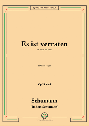Schumann-Es ist verraten,Op.74 No.5,in G flat Major