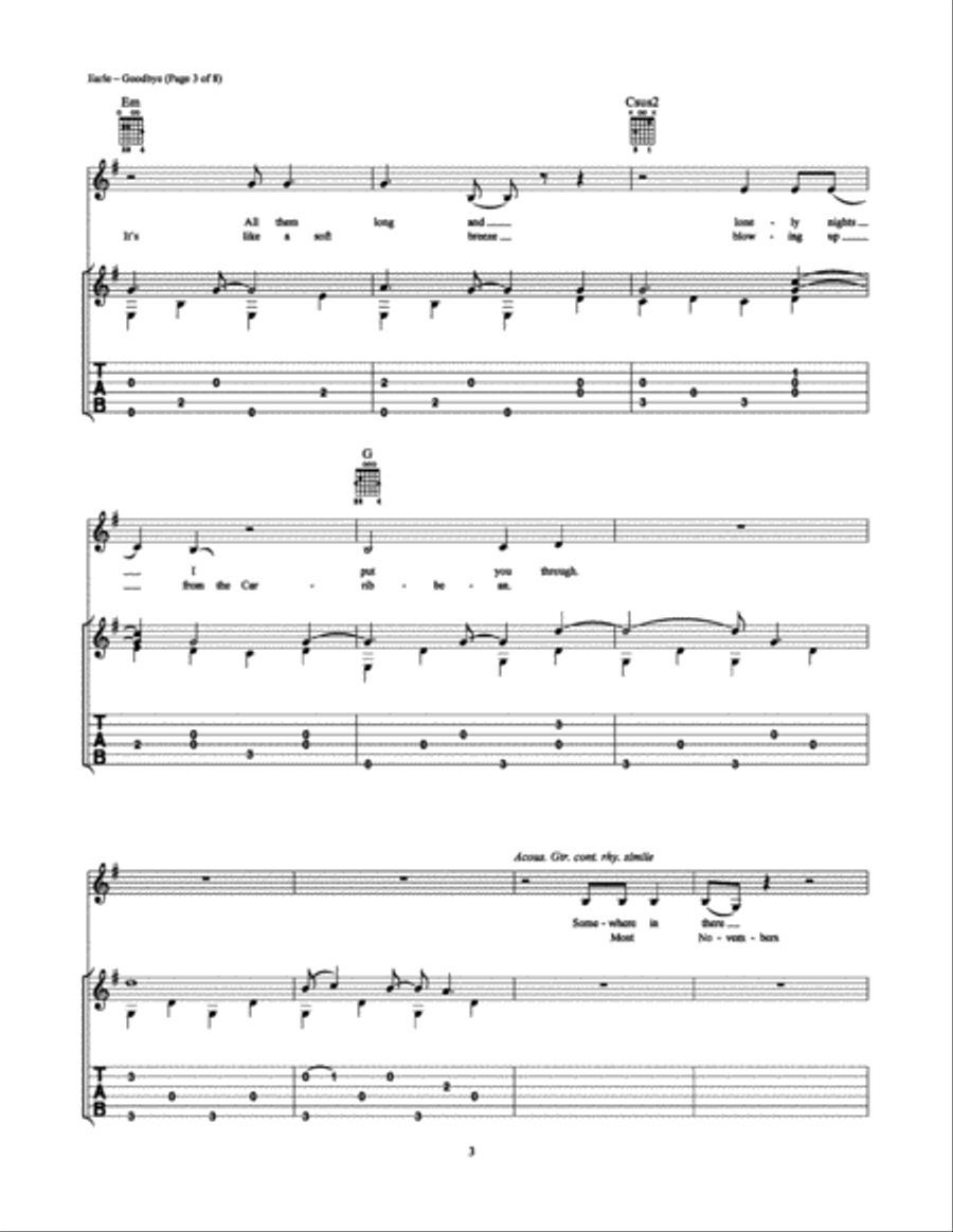 Goodbye Electric Guitar scores gallery preview page 3