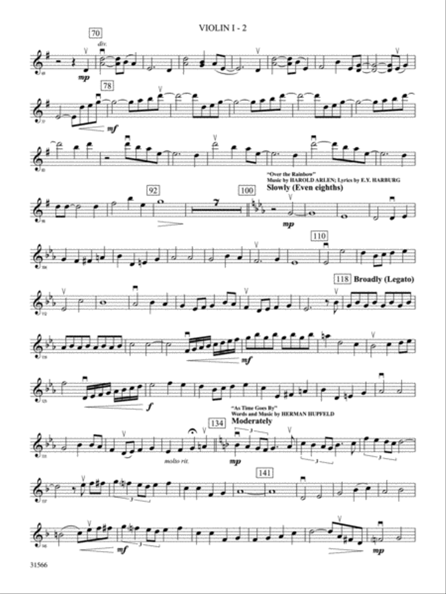 Salute to the Cinema: 1st Violin Full Orchestra scores gallery preview page 2