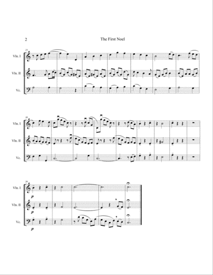 First Noel for cello and 2 violins String Trio scores gallery preview page 3
