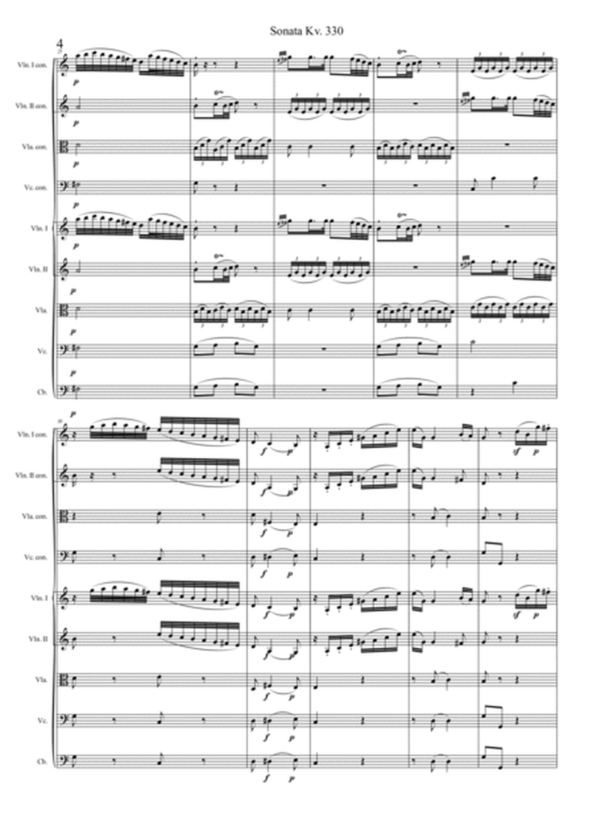 Mozart Sonata kv. 330 for String orchestra image number null