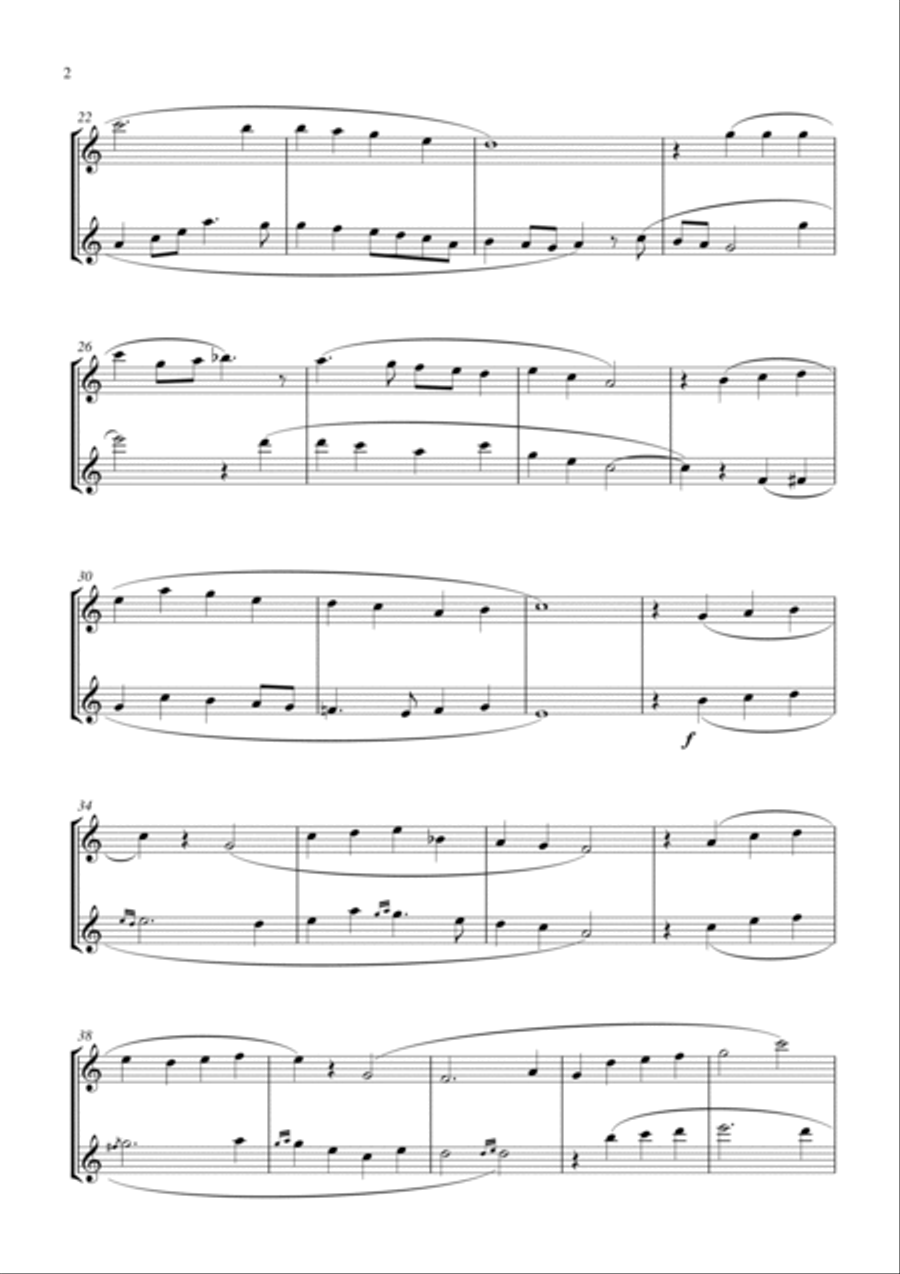 Danny Boy (Londonderry Air) (for flute duet, suitable for grades 2-5) Flute Duet scores gallery preview page 2