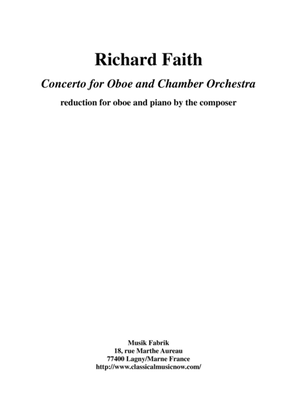 Richard Faith : Concerto for oboe and chamber orchestra, piano reduction and solo part