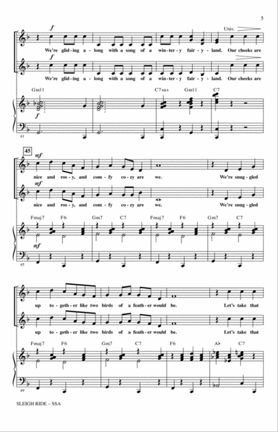 Sleigh Ride (arr. Mark Brymer) SSA scores gallery preview page 4