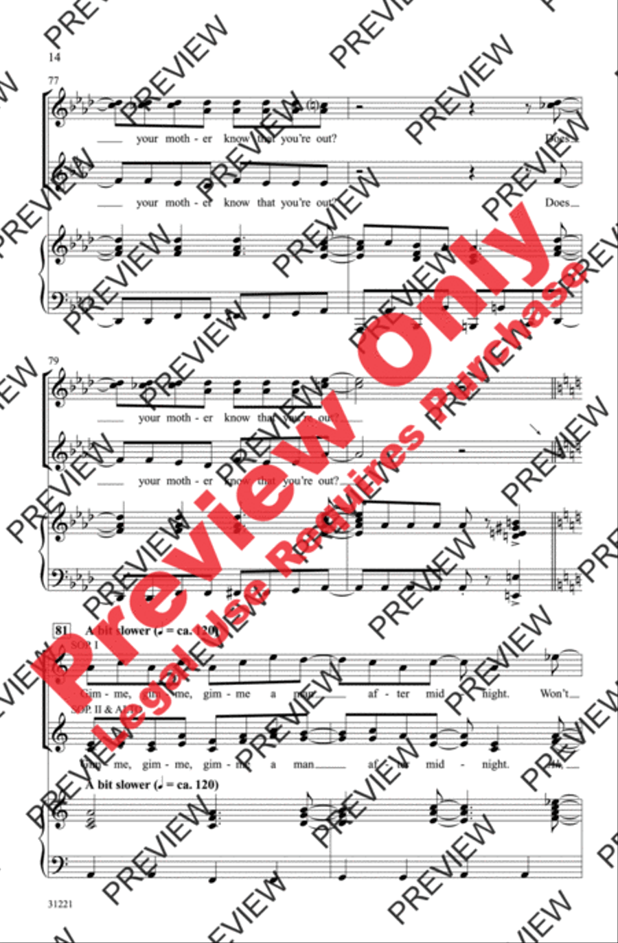 Girls Gone ABBA (A Medley) Women's Choir scores gallery preview page 14