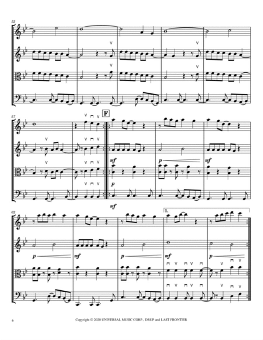 Billie Bossa Nova Billie Bossa Nova String Quartet scores gallery preview page 6