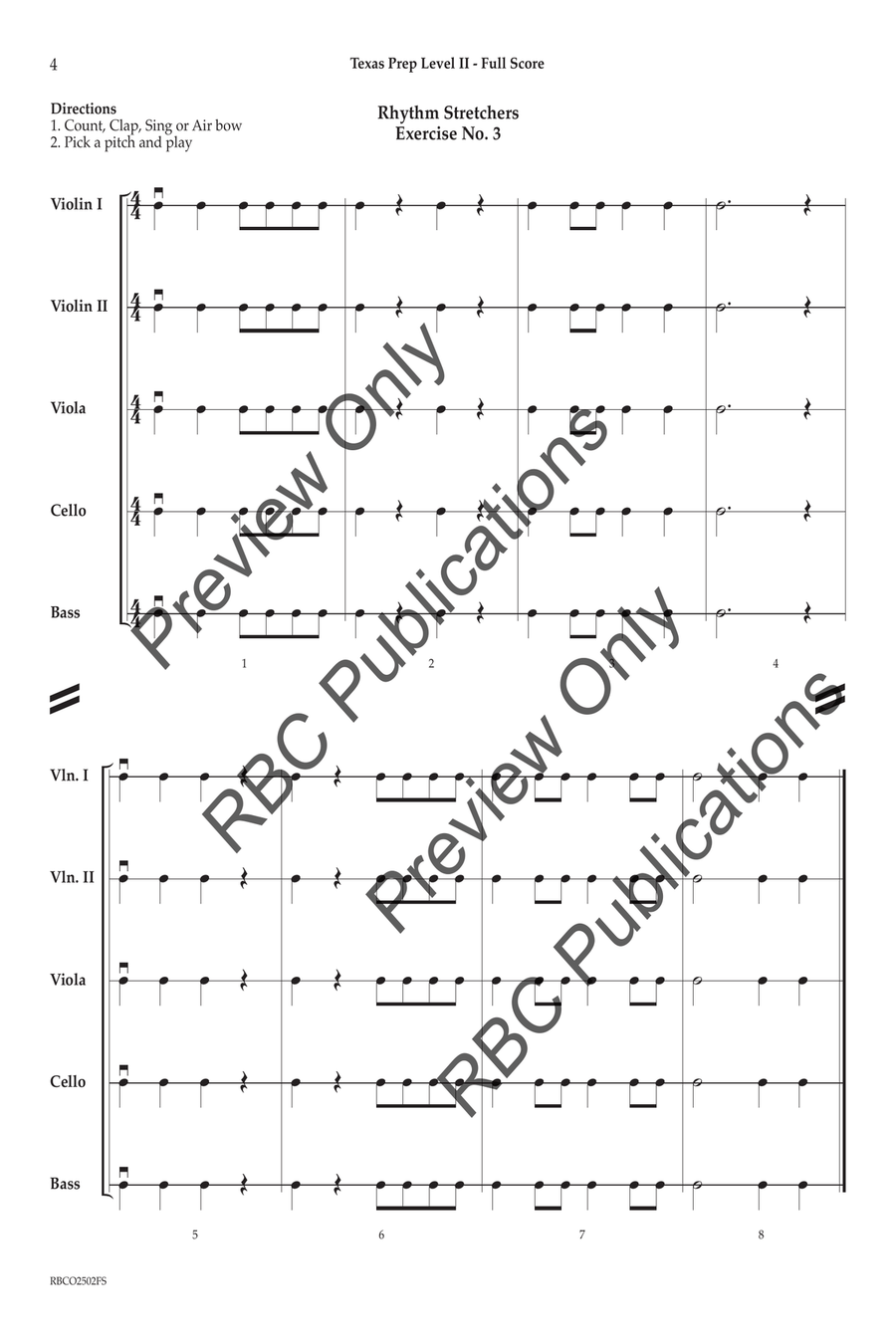 Texas Prep Level II (Score) Orchestra scores gallery preview page 3