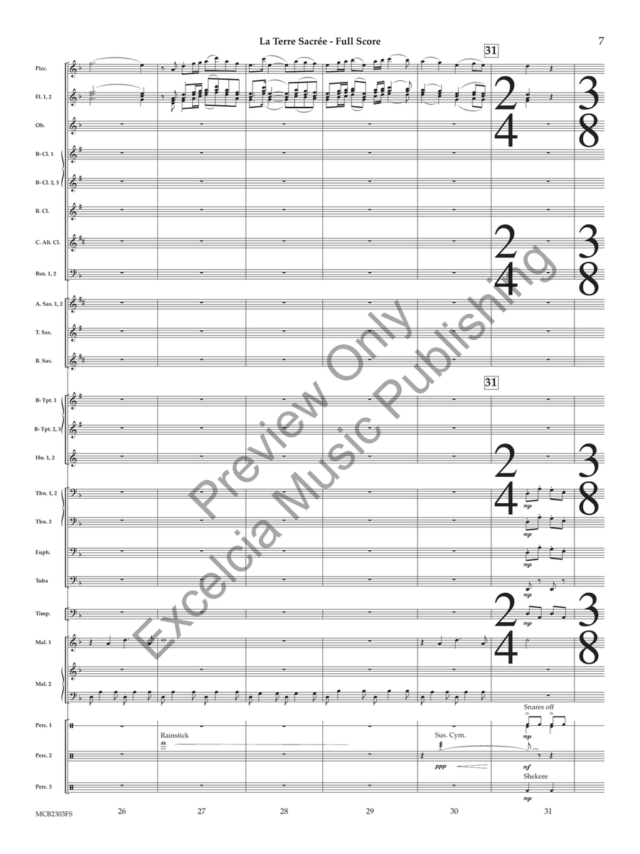 La Terre Sacrée (Score) Concert Band scores gallery preview page 8