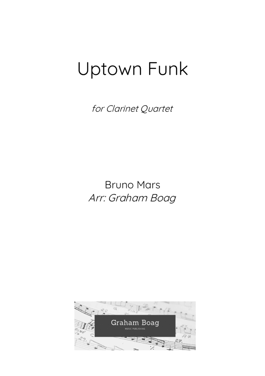 Uptown Funk Clarinet Quartet scores gallery preview page 1