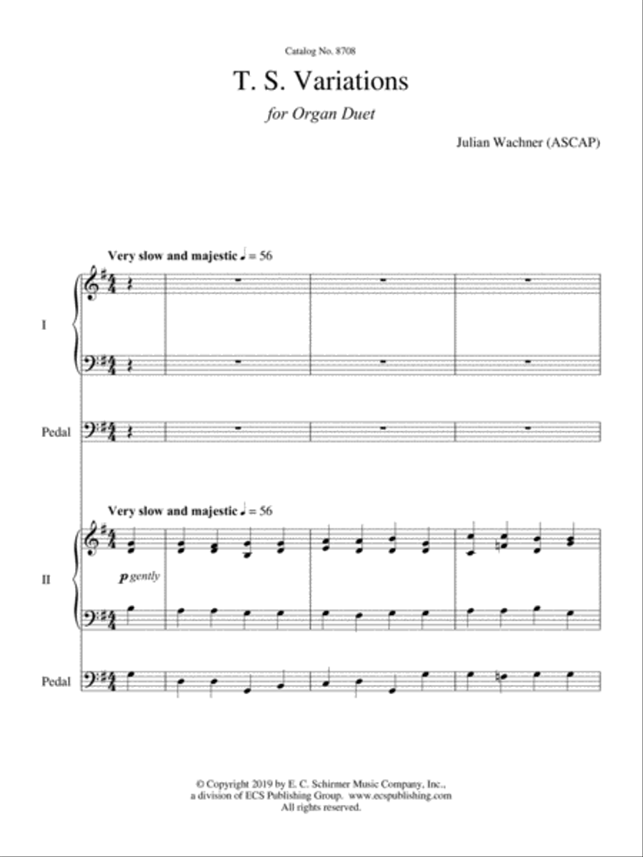 T. S. Variations Organ scores gallery preview page 2