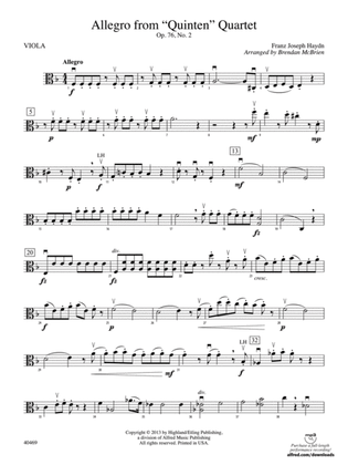 Allegro from "Quinten" Quartet: Viola