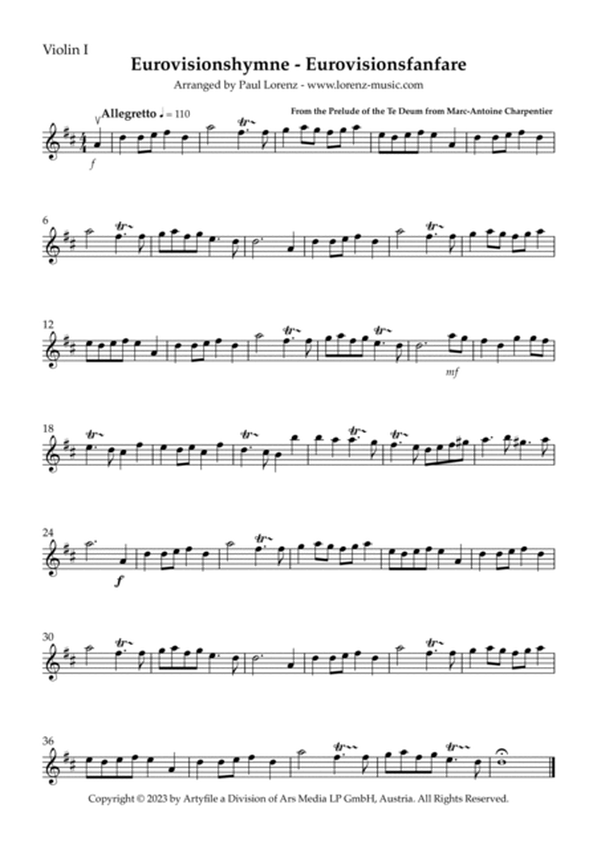 Eurovisionshymne - Eurovisionsfanfare for String Quartet image number null