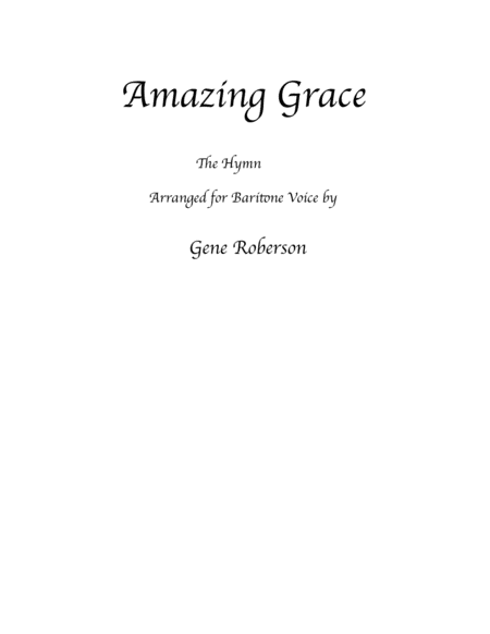 Amazing Grace Vocal Baritone image number null