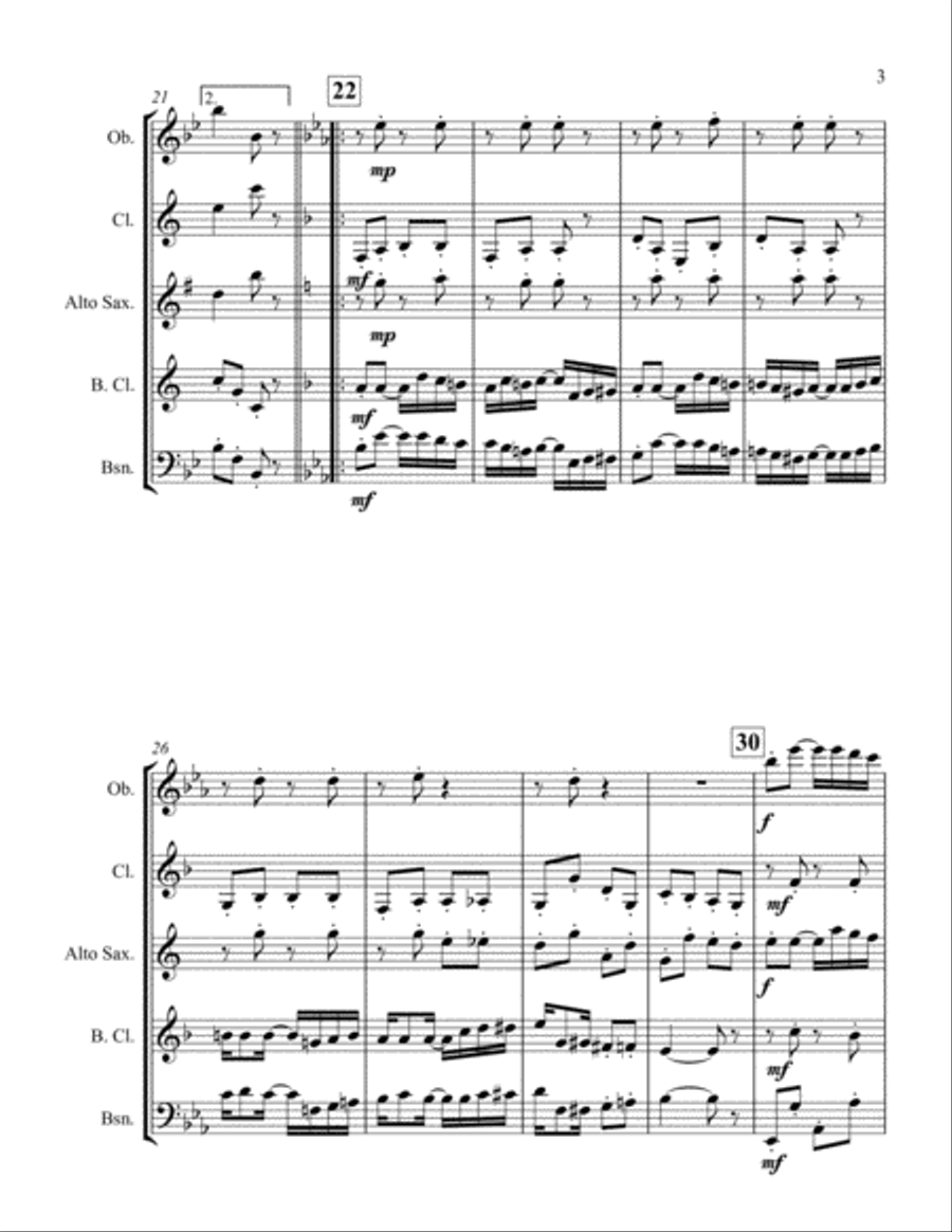 The Ragtime Dance for Reed Quintet Woodwind Quintet scores gallery preview page 3