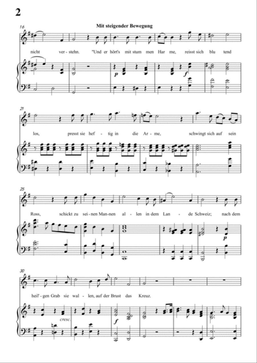 Schubert-Ritter Toggenburg in G for Vocal and Piano Voice scores gallery preview page 3