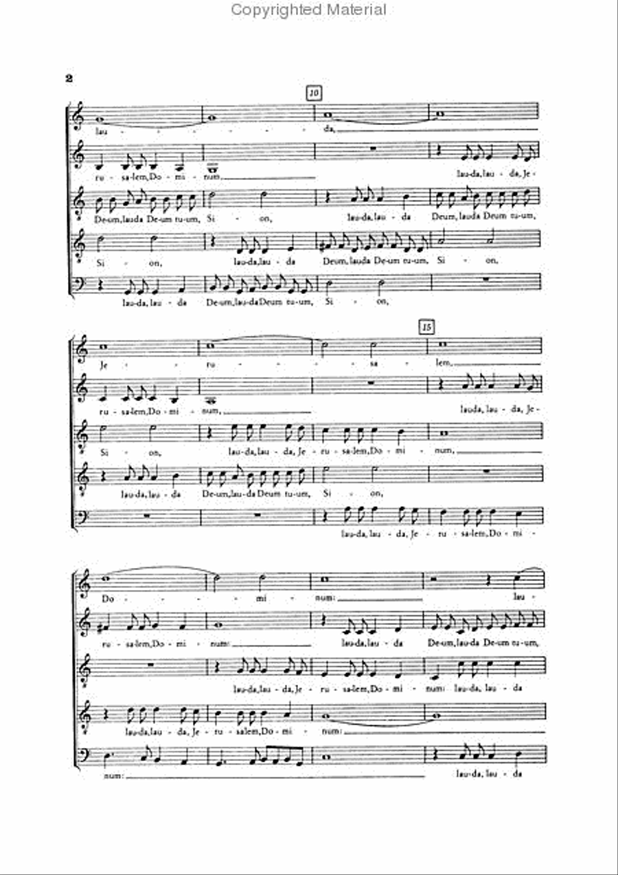 Lauda, Jerusalem, Dominum Choir scores gallery preview page 3